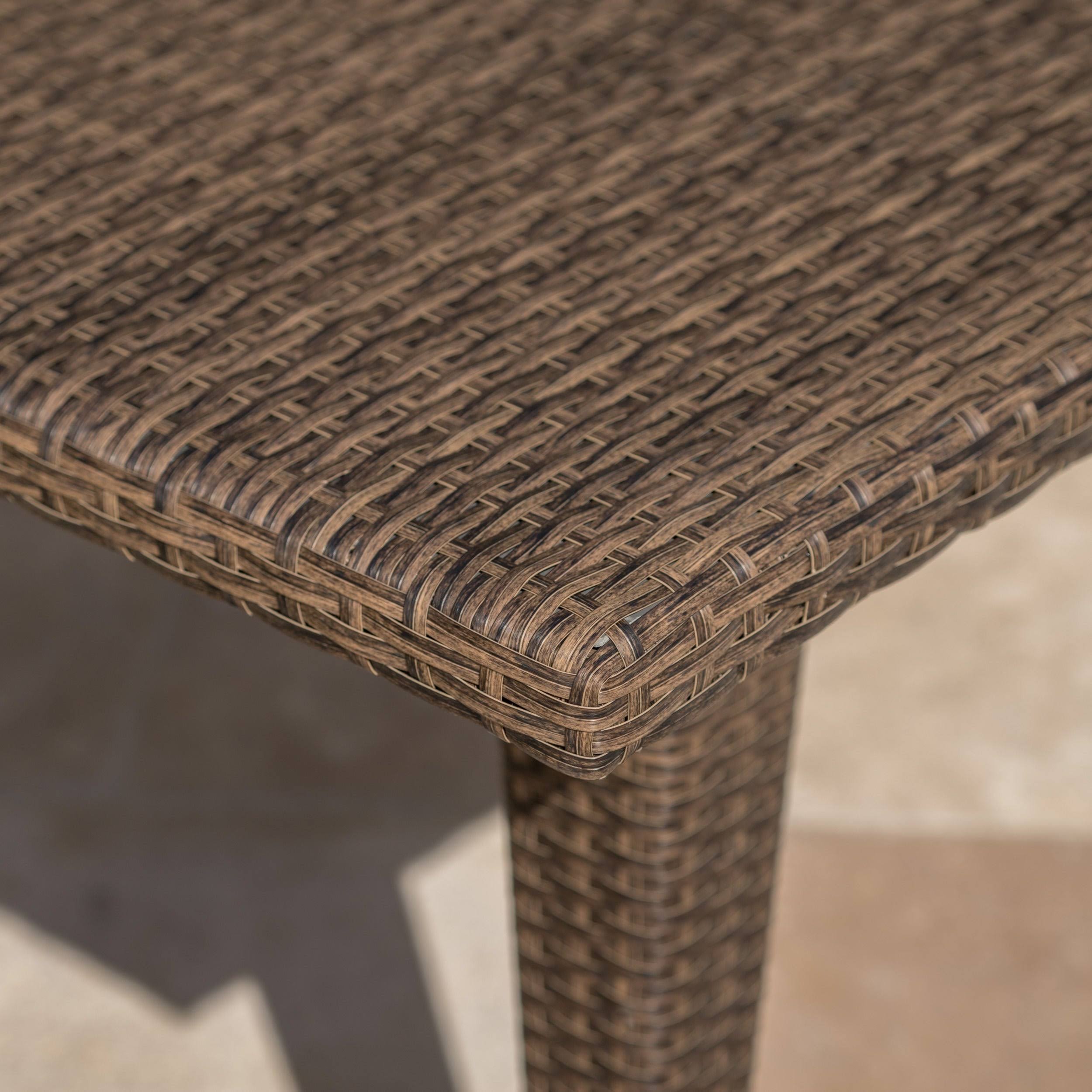 Dominica Rectangle Wicker Table Multi Brown Christopher Knight Home