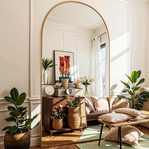 Floor Mirror, 78"x38" Oversized Full Length Mirror with Stand,Arched Full Body Mirror Standing Hanging Leaning Against Wall