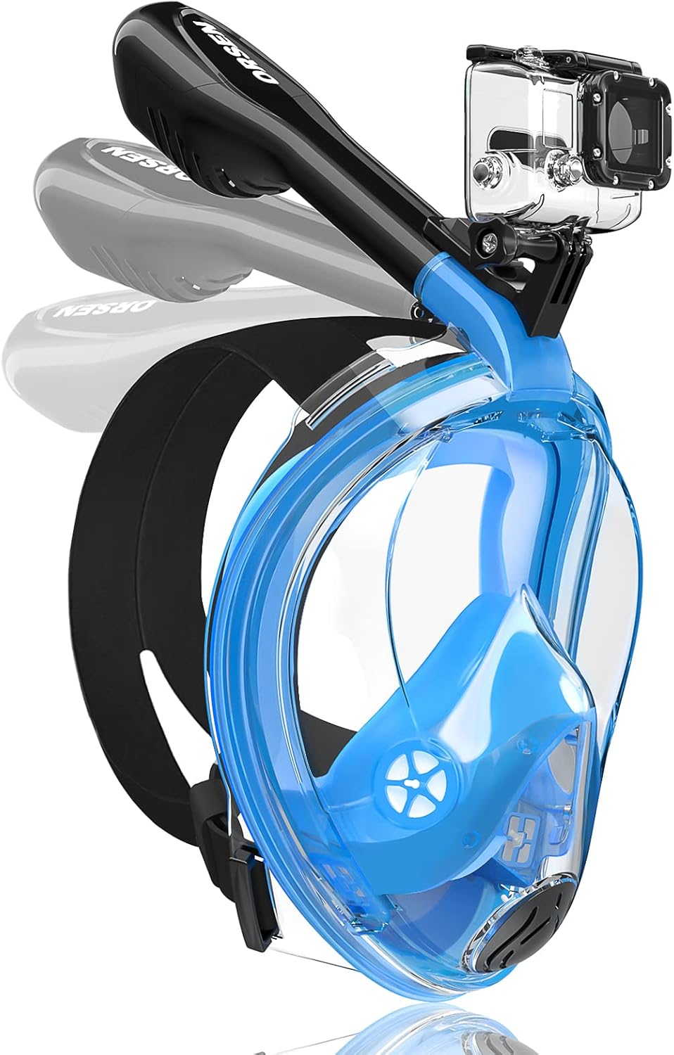 ORSEN Full Face Snorkel Mask, Snorkeling Gear for Adults & Kids with CO? Quick Discharge System, Anti-Fog Snorkel Mask, 180&deg; Panoramic View