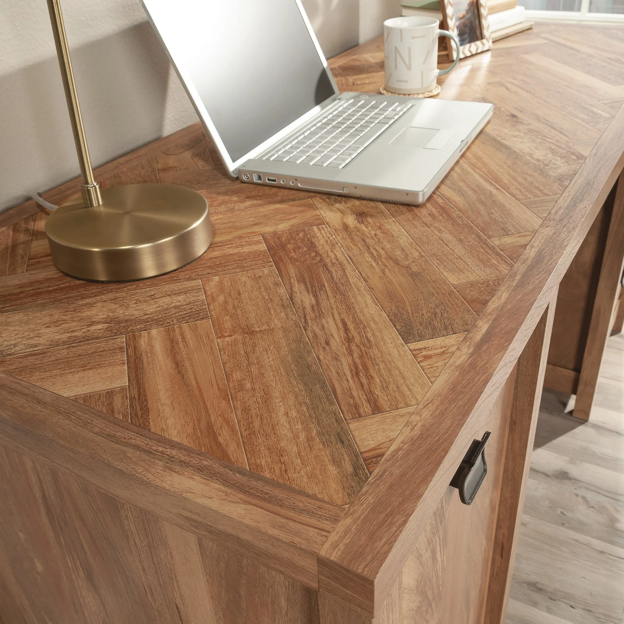 Sauder Cannery Bridge Engineered Wood Computer Desk  in Sindoori Mango/Brown