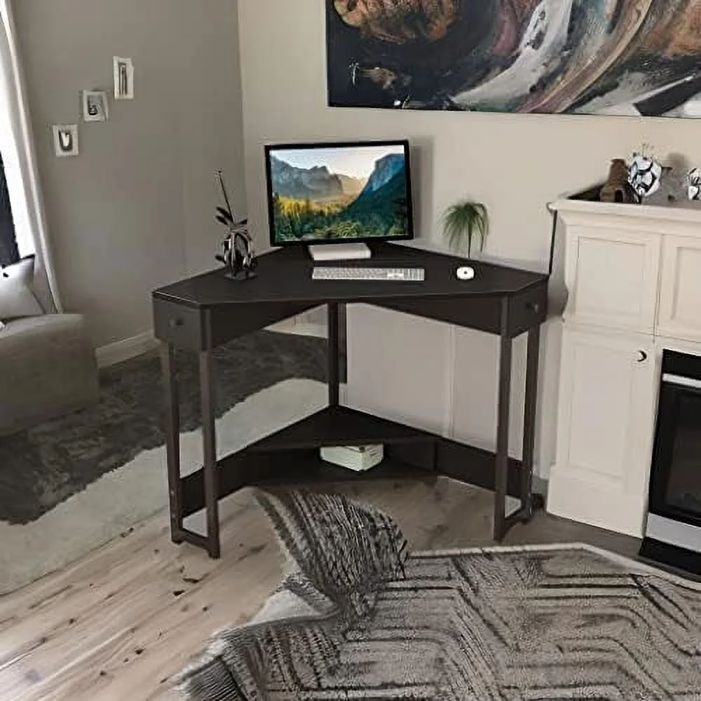 YZboomLife Corner Desk 31.5 Inch Triangle Computer Desk  Workstation with Drawer for Small Space  Small Corner Desk Space Saving with   for Home