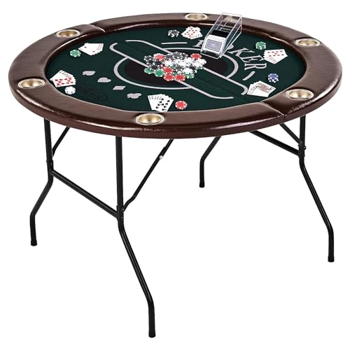 Barrington Poker Multiple Styles Folding Poker Table & Poker Table Top/Dining Table Collection, Durable Padded Rail Tables with Felt Playing Surface