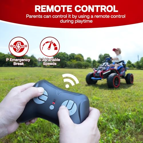 24V Ride on Toy for Big Kids, Kids' Electric Vehicles Outdoor Race Toy with 4 Strong Motors Total 300W Bluetooth Speaker and 24V 7AH Big Battery