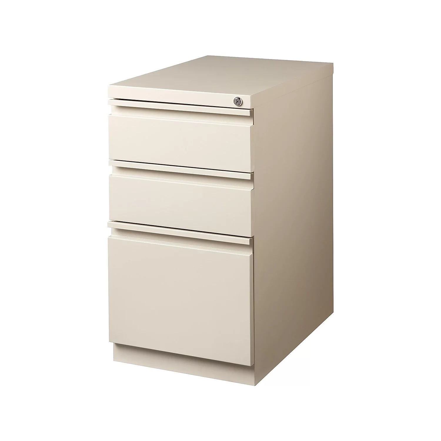 Staples 3-Drawer Mobile Pedestal File Cabinet Putty (20-Inch) 24871D