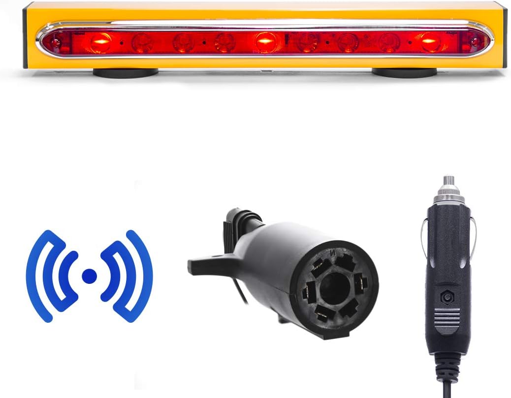 Master Tailgaters Wireless Trailer Tow Lights - Magnetic Mount - 48 Feet Range - 4 Pin Blade Connection + Safety Straps
