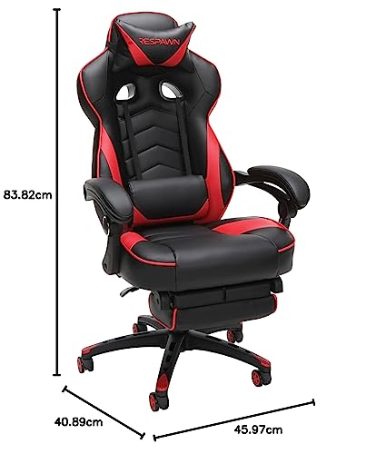 RESPAWN 110 Pro Gaming Chair - Gaming Chair with Footrest, Reclining Gaming Chair, Video Gaming Computer Desk Chair, Adjustable Desk Chair