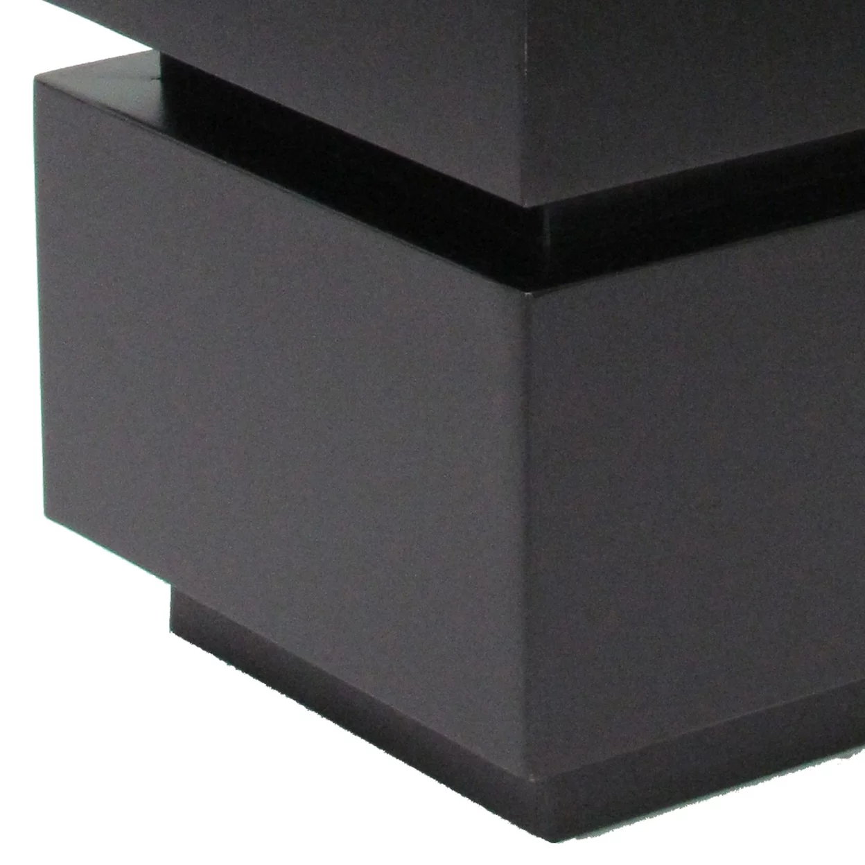 Wooden Pedestal Stand in Stacked Cube Design, Antique Black- Saltoro Sherpi