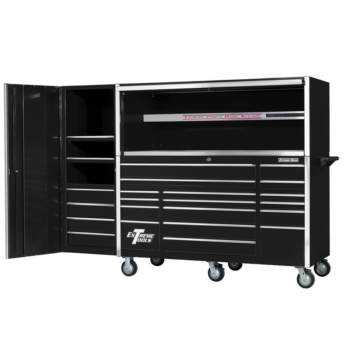 used toolbox72 21 Drawers Professional Roller Cabinet, Extreme Power Workstation Hutch & Side Cabinet Combo