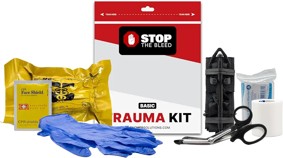 Stop The Bleed Kit – Basic Bleeding Control Plastic Pouch, Easy-to-Use Hemorrhage Control Kit