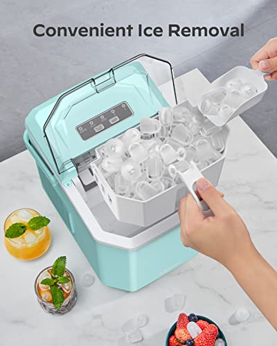 Nugget Ice Maker Countertop, Silonn Chewable Pellet Ice Machine with Self-Cleanin Function, 33lbs/24H Portable Ice Makers for Home Kitchen Officce