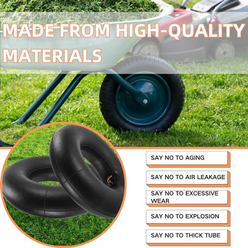 2 Pack 4.80/4.00-8 Heavy Duty Replacement Tire Tube 4.80-8 Tire Inner Tubes For Wheelbarrow wheel barrow Garden Carts Lawn Mowers Tillers Unicycles