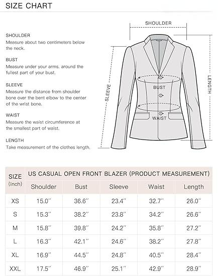Womens Casual Blazers Open Front Long Sleeve Work Office Suit Jackets Blazer