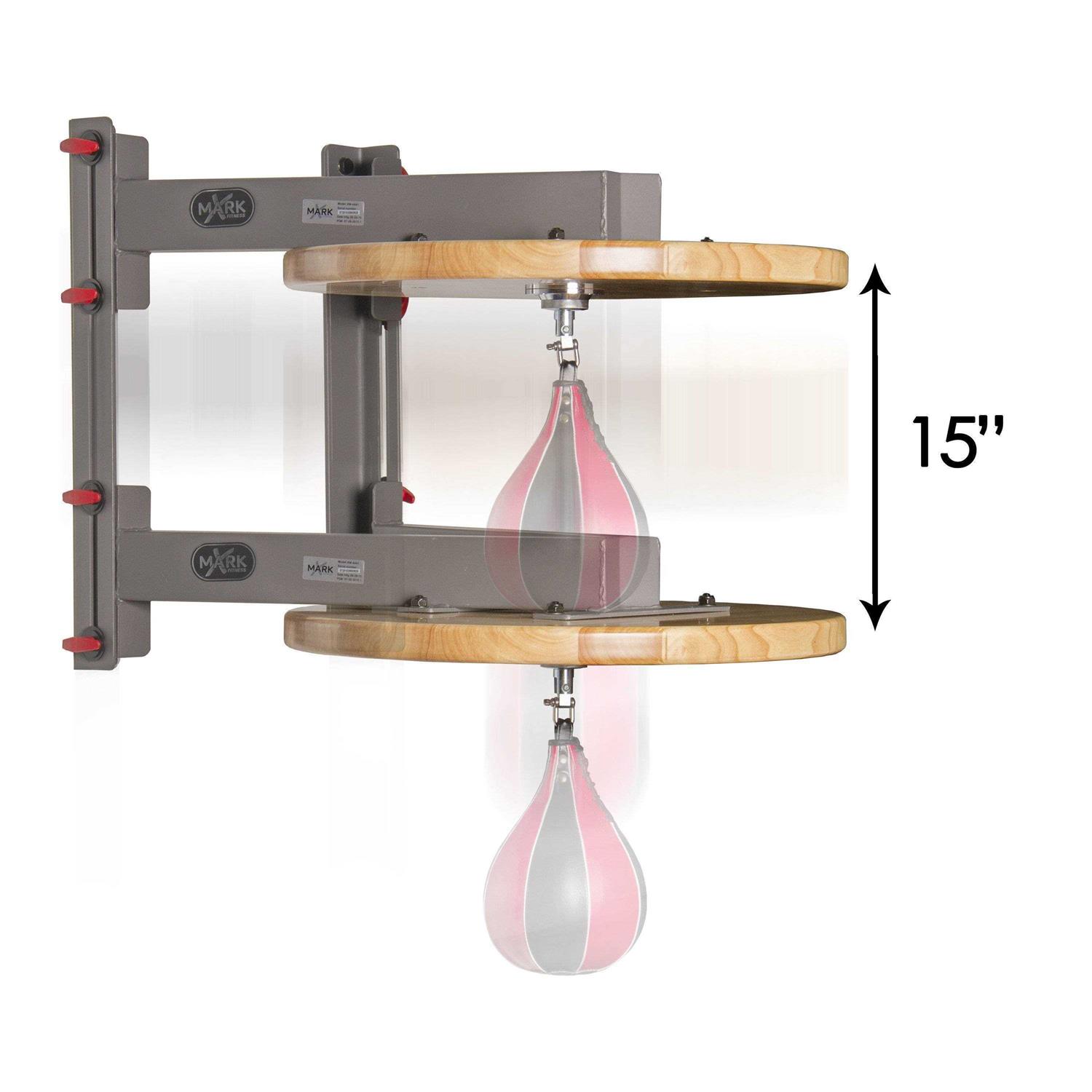 XMark Adjustable Speed Bag Platform With 15 Height Adjustment and Constructed of Heavy Gauge Steel To Minimize Vibration and Optimize Rebound