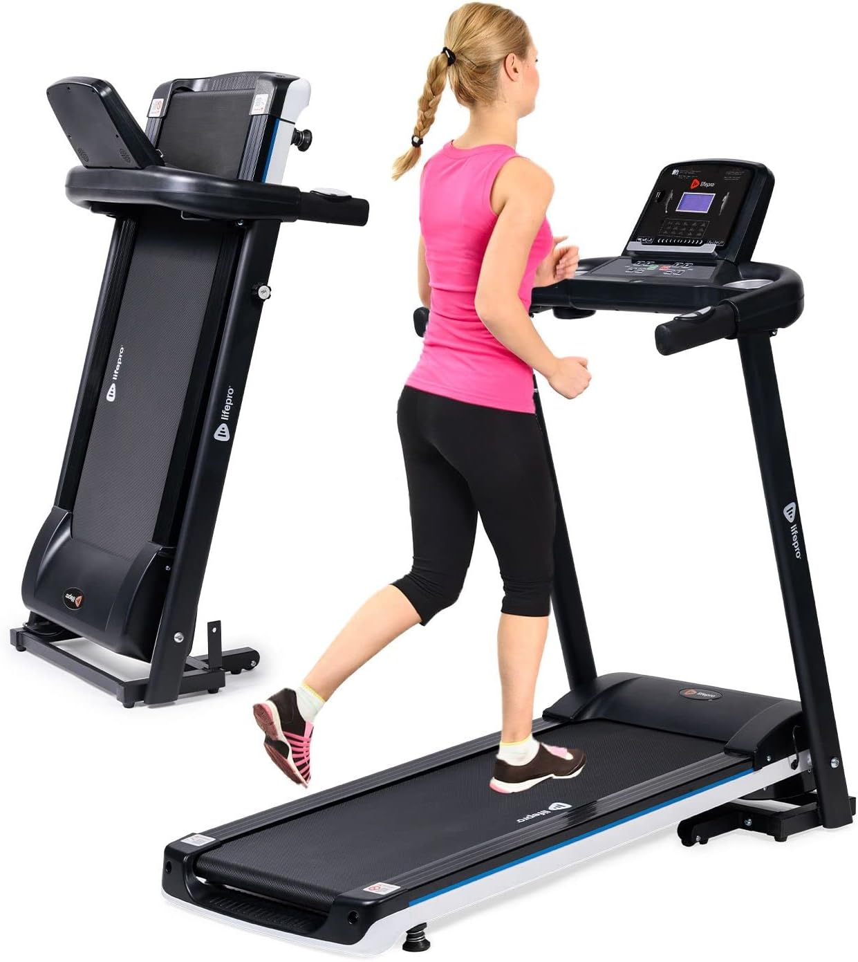LifePro Foldable Treadmill for People 5' 4" & Under. Mini Electric Folding Treadmill for Walking & Running That Fits Small Spaces Including