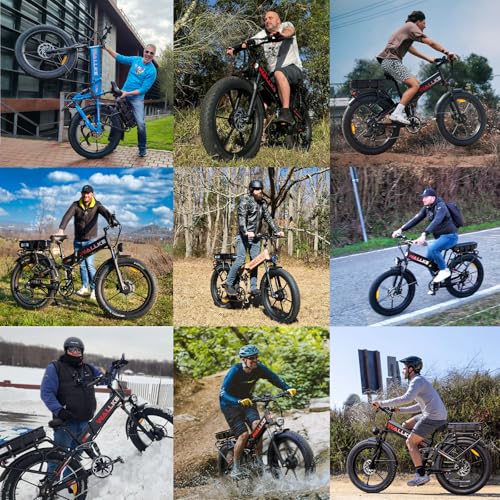 W Wallke Actual 2800W Dual Motor Folding Mountain Electric Bike, 48V 44Ah Battery 170 Mile,26" Fat Tire 35MPH Fast Adult Ebike