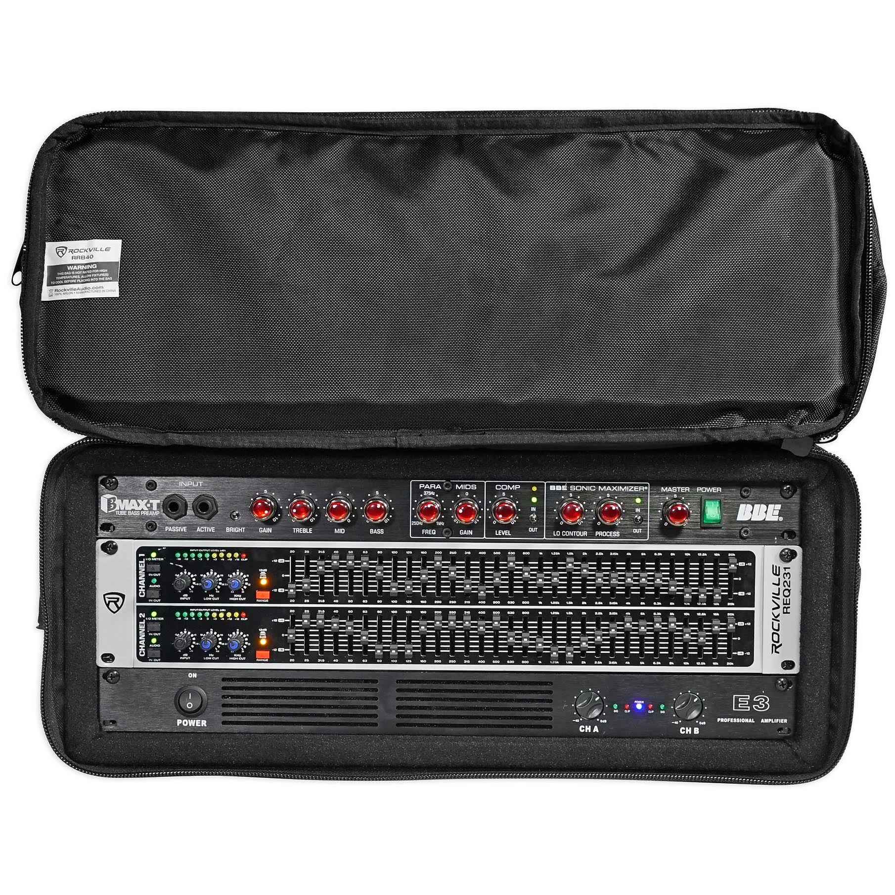Rockville RRB40 4U Rack Bag Double-Sided Case with 12x22 Depth + Shoulder Strap