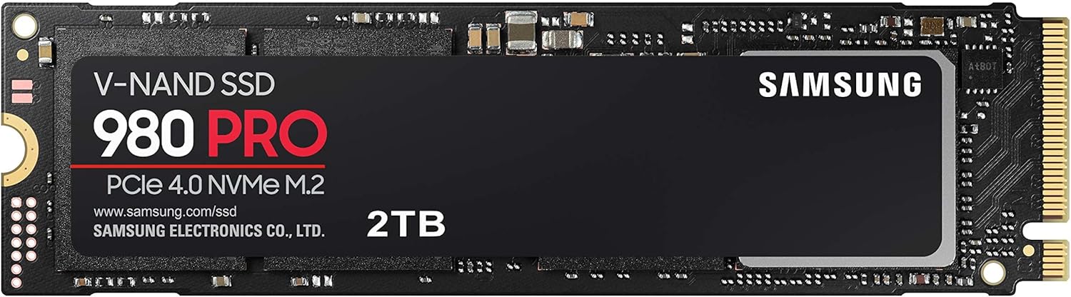 980 PRO SSD 2TB PCIe NVMe Gen 4 Gaming M.2 Internal Solid State Hard Drive Memory Card, Maximum Speed, Thermal Control, MZ-V8P2T0B