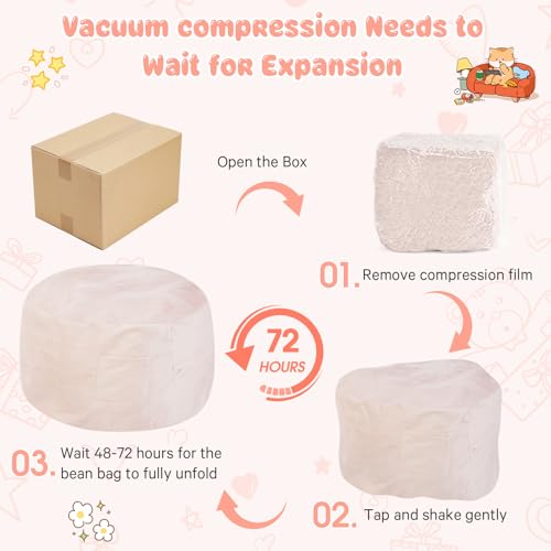 Bean Bag Chairs for Adults - Giant Bean Bag Chair Convertible Bean Bag Bed - Beanbag Chair with Micro Fiber Cover/Furniture Foam Filler