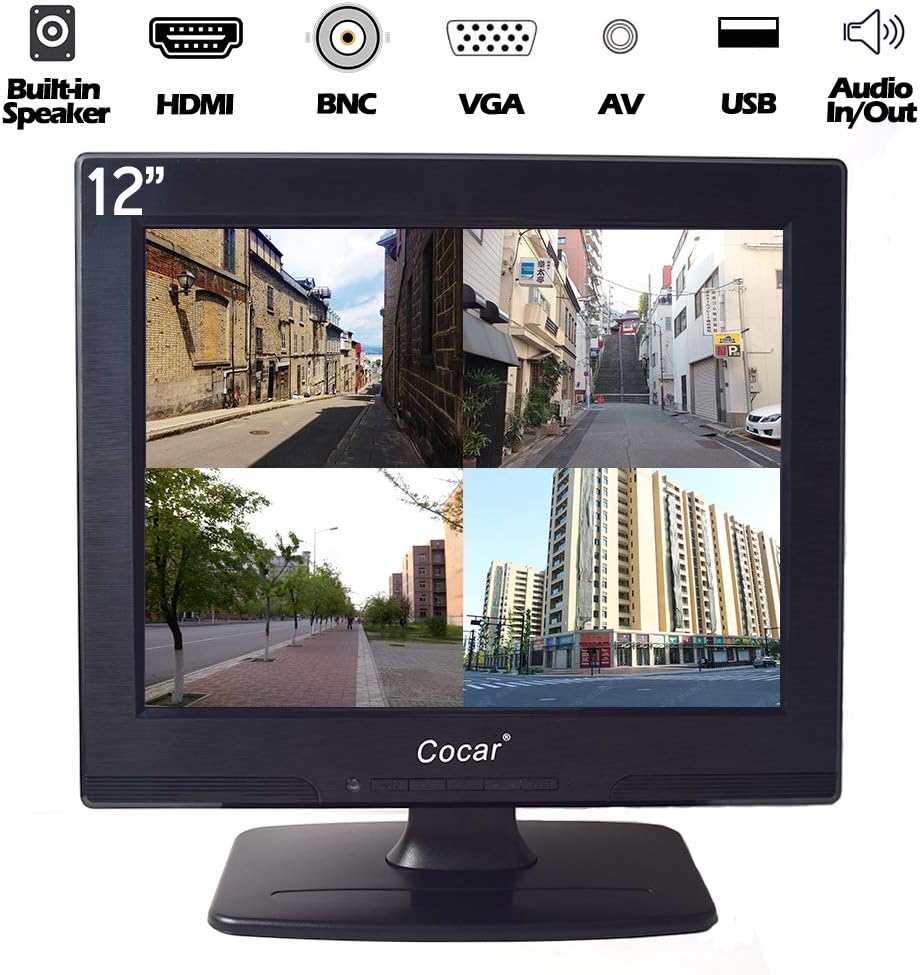 12 Inch LCD Security CCTV Monitor VGA HDMI AV BNC