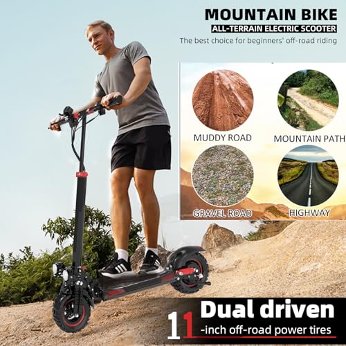 Electric Scooter Adults,11" Off-Road Tires,48V 18/21AH Big Battery,1200W Motor,34 Mph,34/37 Miles Long Range,Dual Braking System
