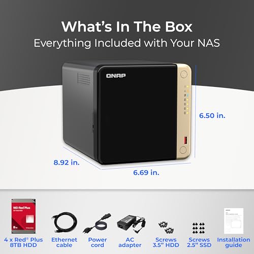 QNAP TS-464-8G-US 4 Bay High-Performance Desktop NAS with Intel Celeron Quad-core Processor