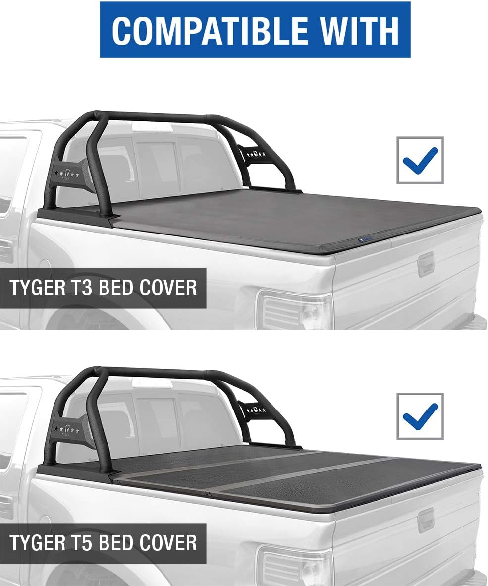 Tyger Auto TG-SB7J88678 Sport Bar Compatible with 2020-2022 Jeep Gladiator | Textured Black | Light Mount | Roll Bar