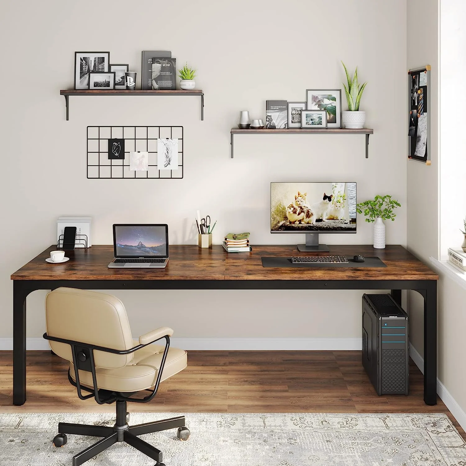 Tribesigns 78.7 inches Extra Long Computer Desk 2 Person