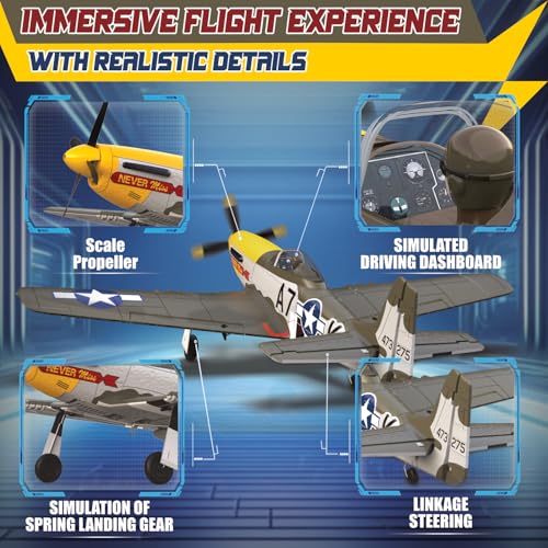 LEAMBE Remote Control Aircraft Plane, RC Plane with 3 Modes for Easy U-Turns and Control for Adults & Kids