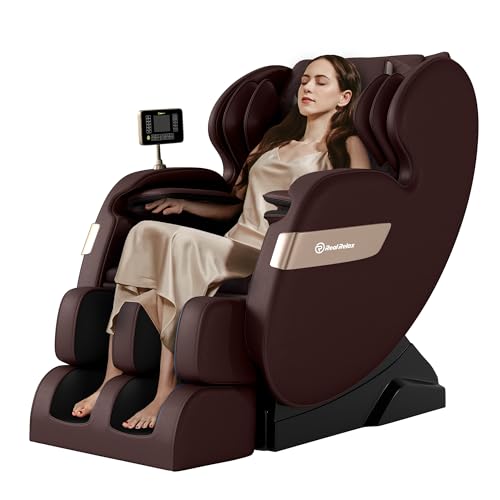 Real Relax 2025 Dual Core S Track Massage Chair,Full Body Airbags Massage Recliner,Zero Gravity with APP and LCD Control,Lower Back and Calf Heating