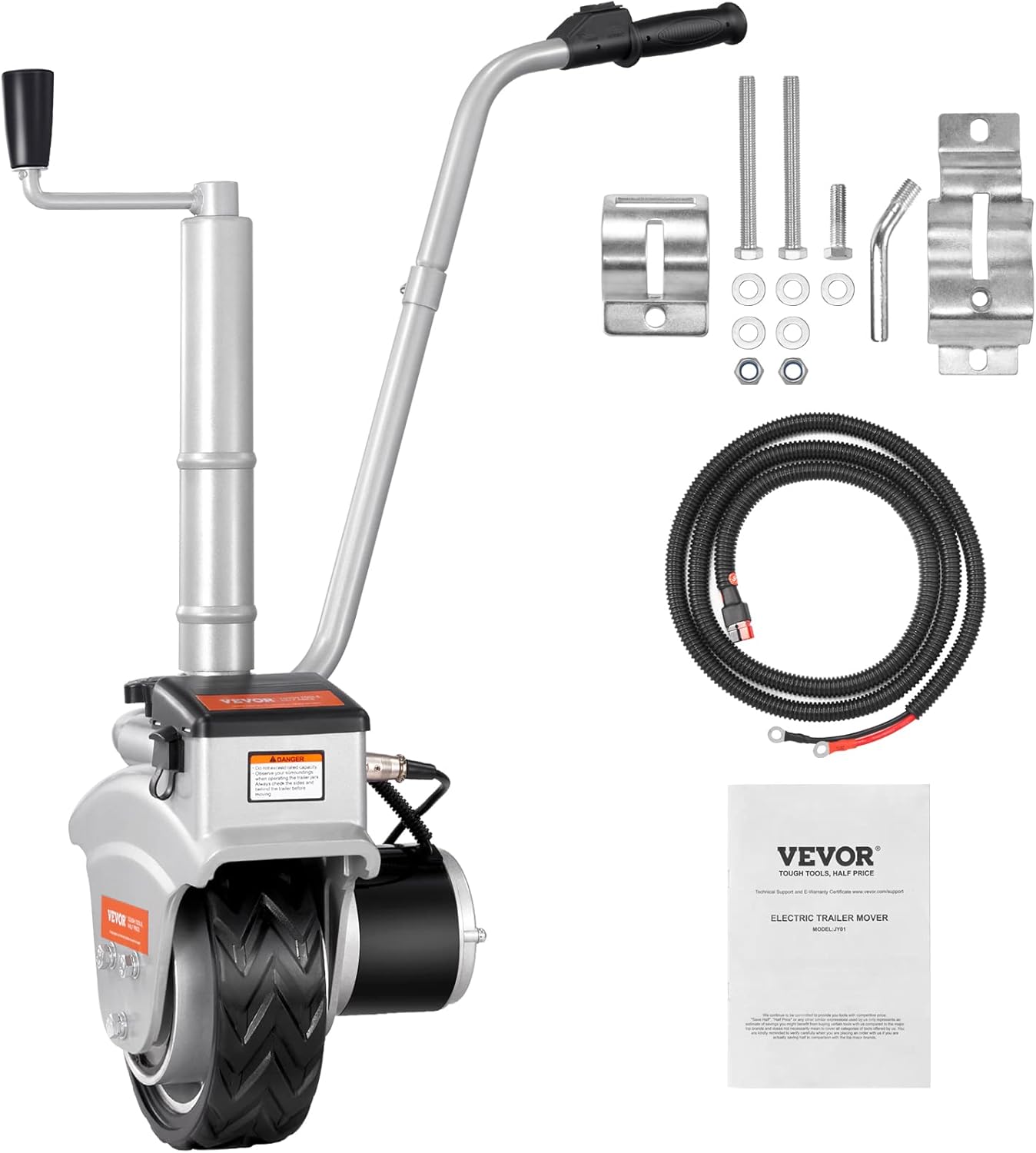 VEVOR Electric Trailer Dolly, 5000lbs Towing Capacity, 350W 12V Trailer Jockey Wheel with 22 ft/min Moving Speed