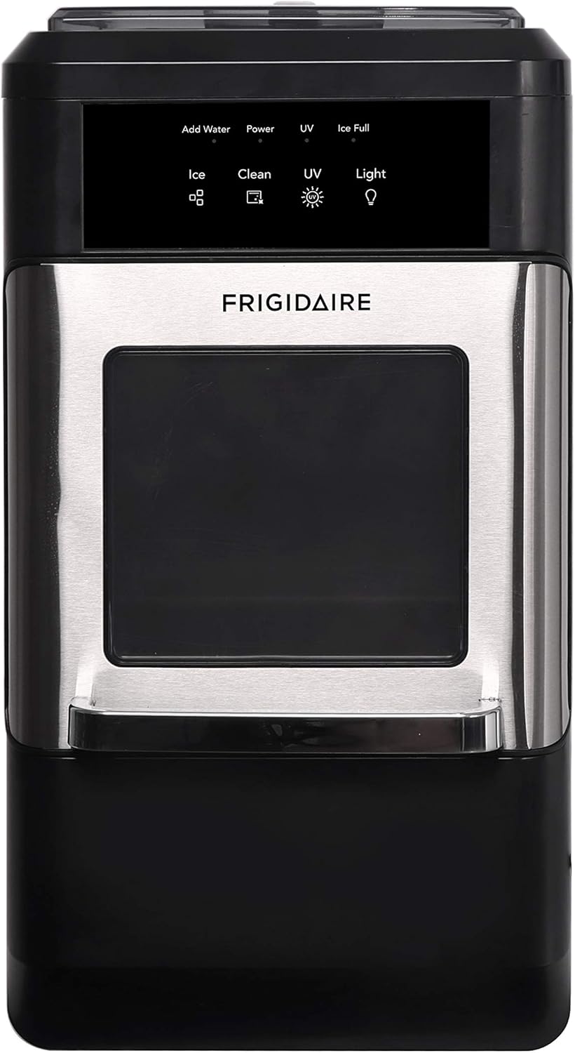 Frigidaire EFIC235-AMZ Countertop Crunchy Chewable Nugget Ice Maker, 44lbs per day, Self Cleaning Function