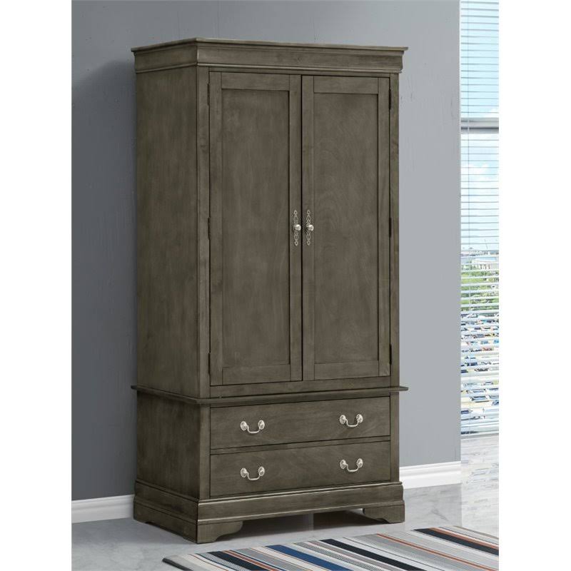 Glory Furniture Louis Phillipe G3105-A Armoire, Gray