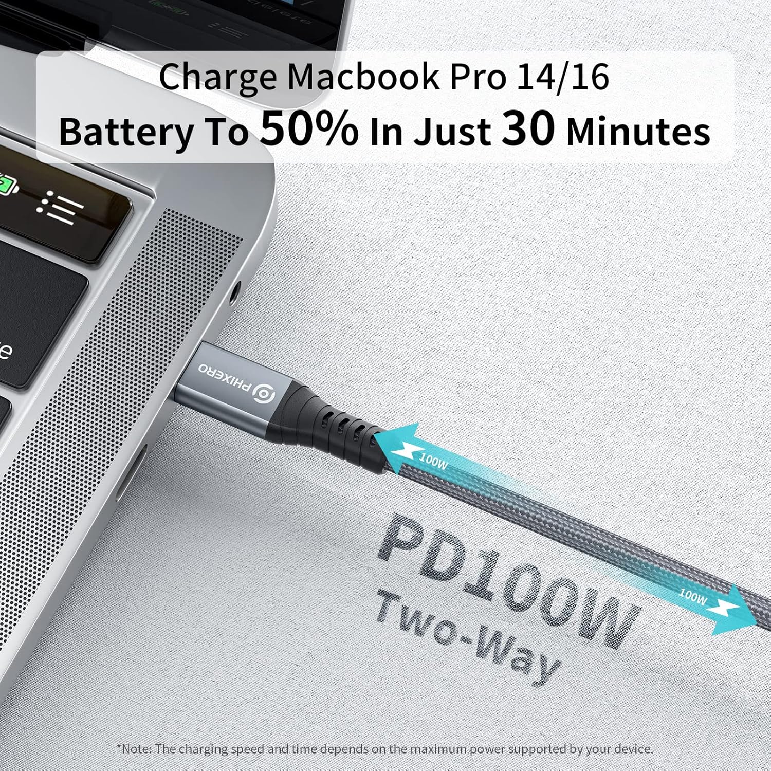 PHIXERO Cable for Thunderbolt 4 Full-Featured Cable, 2 Meter (6.6 ft), 40Gbps Data Transfer / 100W Charging / 8K@60Hz, Compatible with Thunderbolt 4