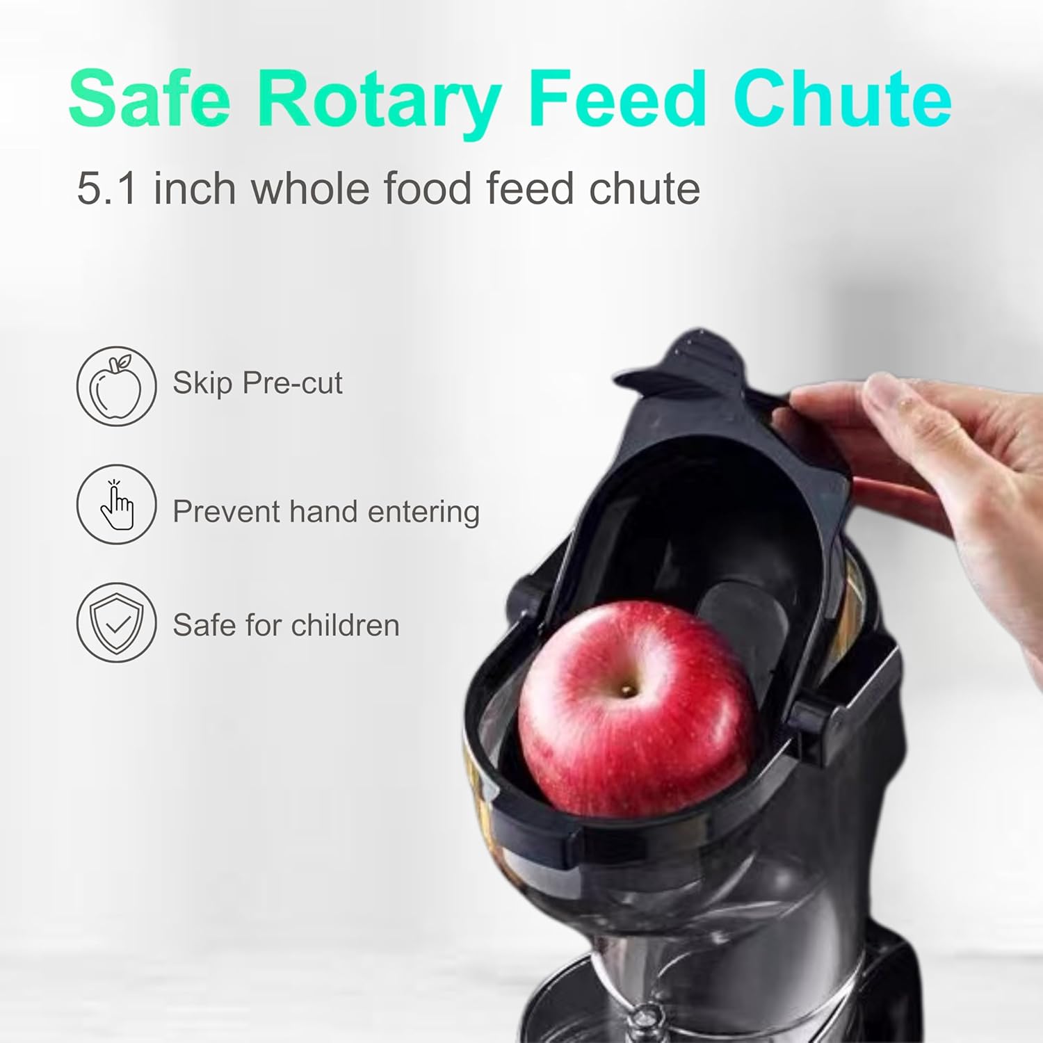 Cold Press Masticating Juicer Machines: 300W Easy to Clean Stainless Steel 5.1"" Large Feed Chute Slow Masticating Juicer Machines
