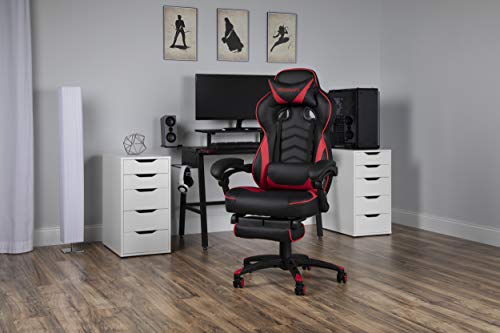 RESPAWN 110 Pro Gaming Chair - Gaming Chair with Footrest, Reclining Gaming Chair, Video Gaming Computer Desk Chair, Adjustable Desk Chair