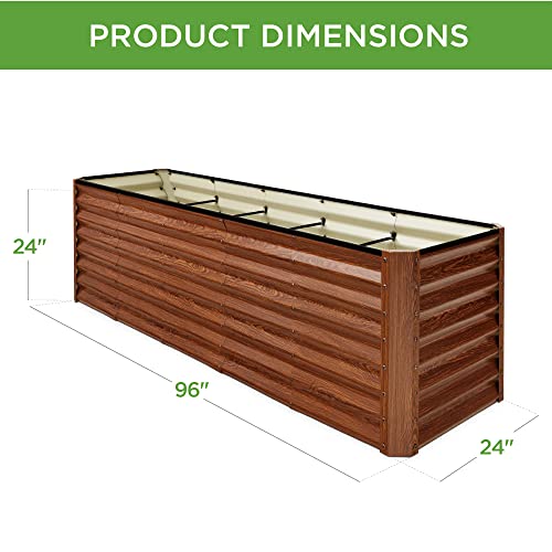 Best Choice Products 8x4x2ft Outdoor Metal Raised Garden Bed, Deep Root Planter Box for Vegetables, Flowers, Herbs