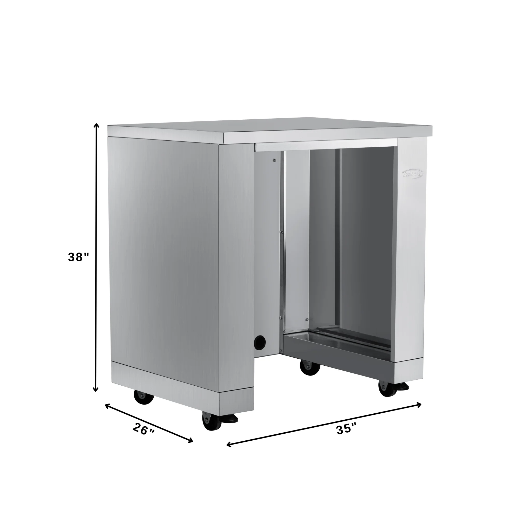 32 in. Outdoor Cabinet Kitchen for Refrigerator in Stainless-Steel (KM-OKS-UCRCAB) - Radiant Selections