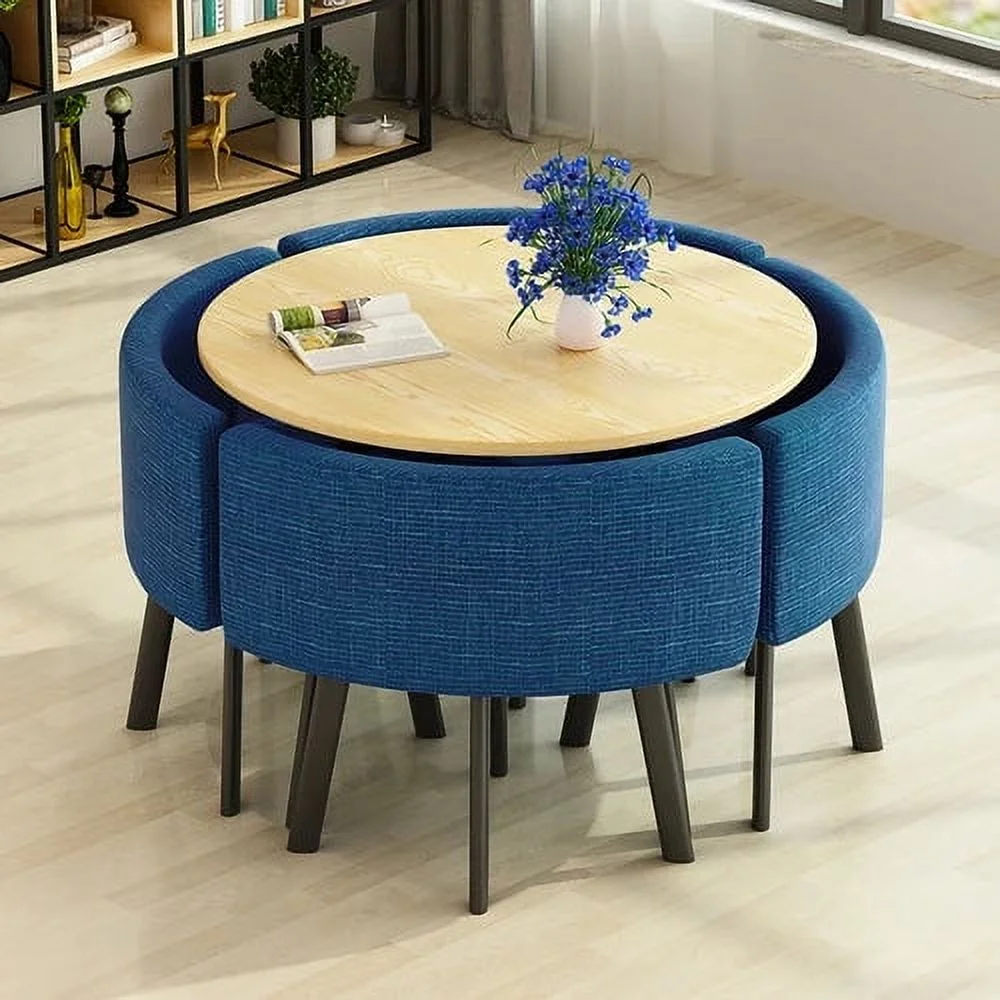 Dining Table Set 4 Chairs Office Reception Seat Suits Negotiation Table Casual Visitor Round Table Visitor Office Desk Chair Set