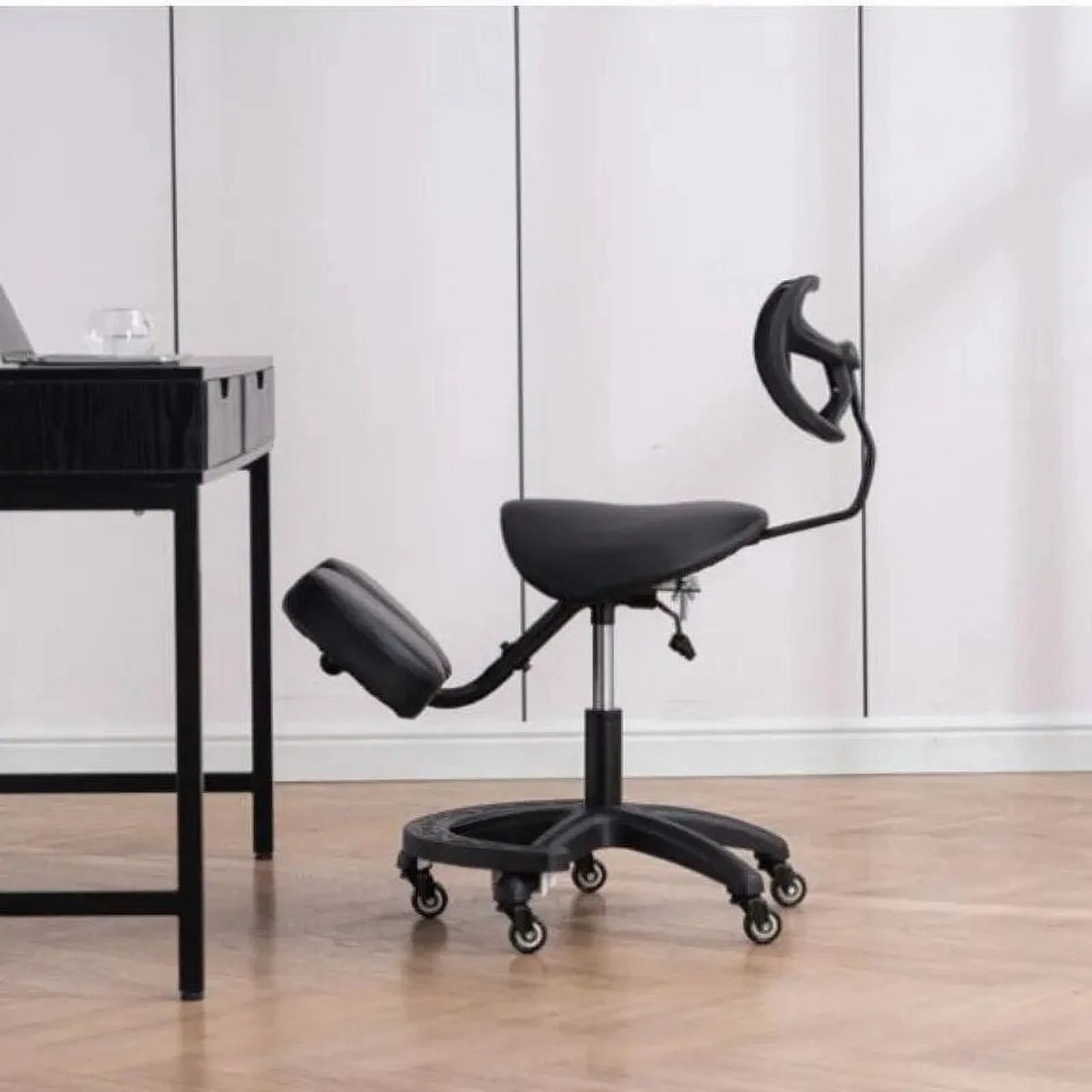Kneeling Chair with Wheels and Back Support Ergonomic Computer Chair Adjustable Swivel Stool for Home and Office Improve Sitting