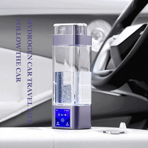 2000-9000ppb Hydrogen Rich Water Bottle Generator, 350ml Portable Hydrogen Water Cup, Chargeable Ionized Water Generator, Smart Touch Display