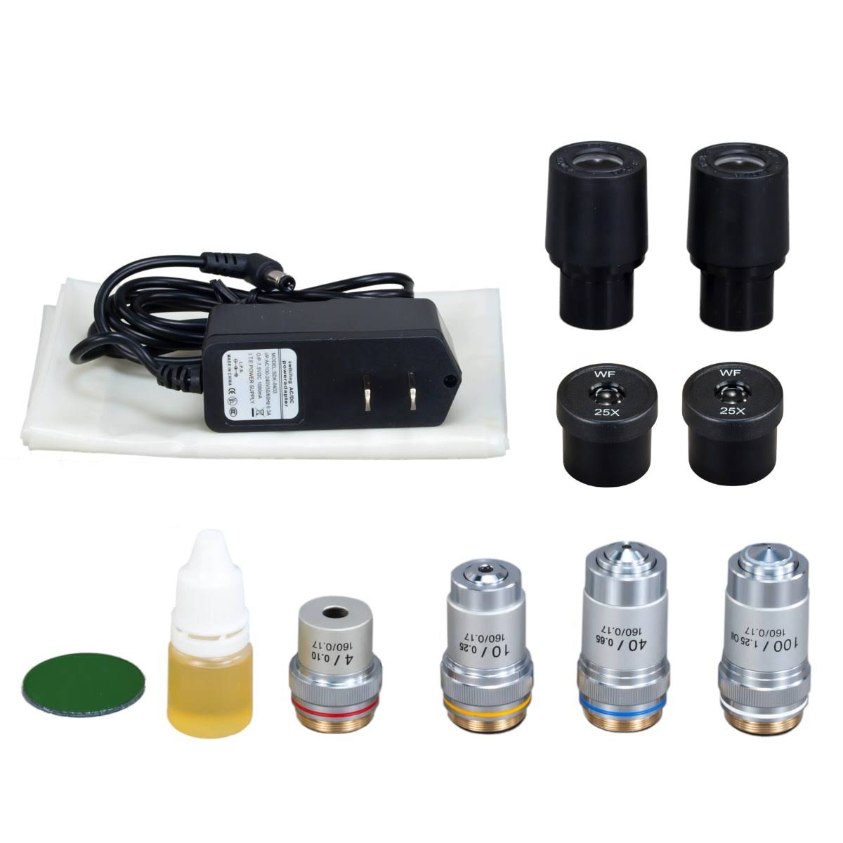 OMAX 40X-2500X Lab Binocular Biological Compound LED Microscope with Vinyl Carrying Case
