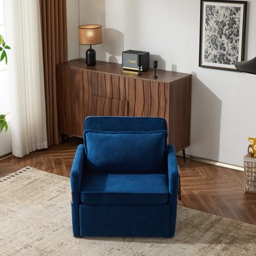 Compression Floor Sofa Bed, Convertible Foldable Sofa with Support Backrest and Armrest, Corduroy Fabric Modular Sectional Couch with 2 Pillows