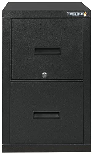 FireKing® FireShield 22"D Vertical 1-Drawer File Cabinet And Safe, Metal, Black Stone