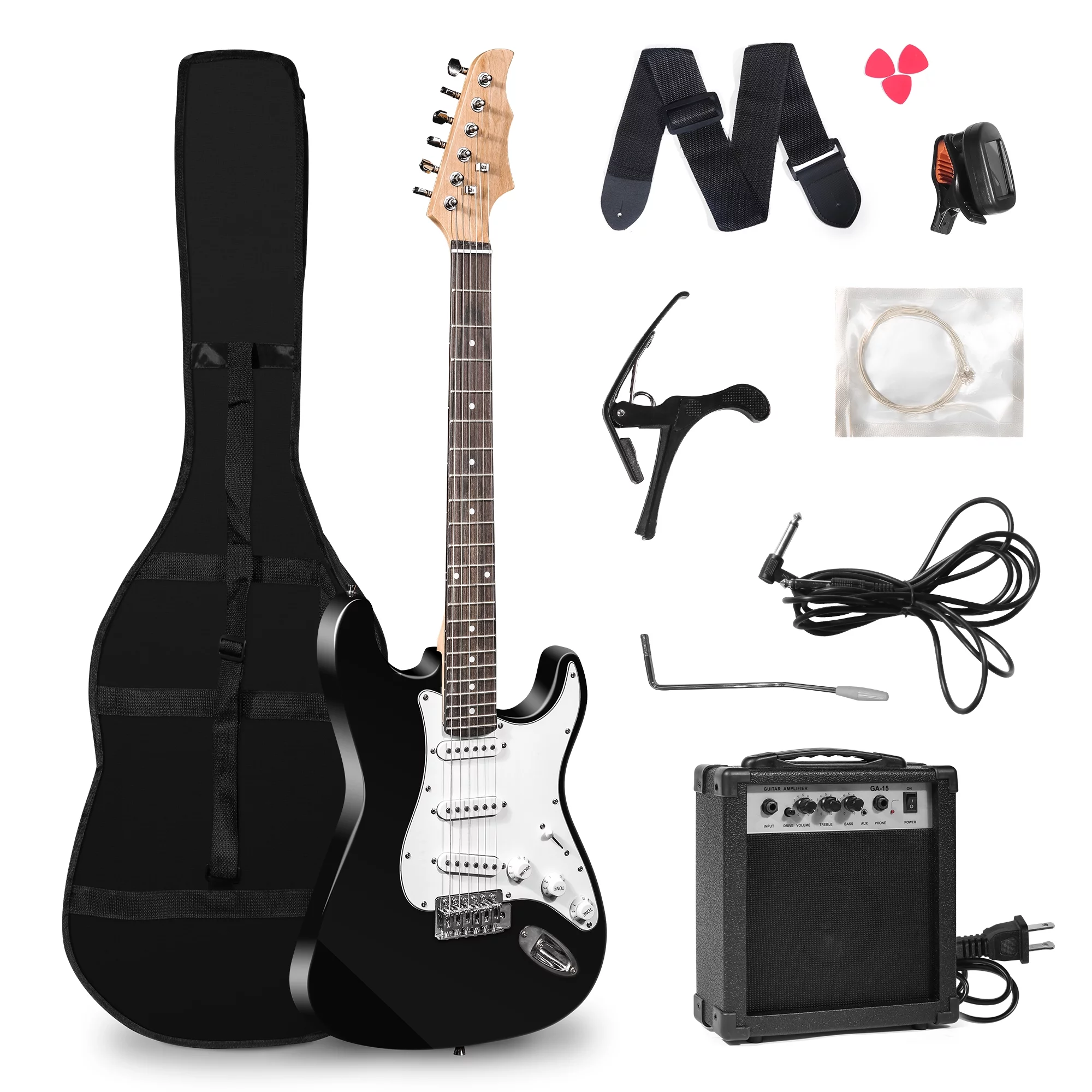 KARMAS PRODUCT 39 Inch Electric Guitar Starter Kit for Teenager and Aldult, Full-size Beginner Guitar with 10W Amplifier, Carrier Bag, Tuner, Strings
