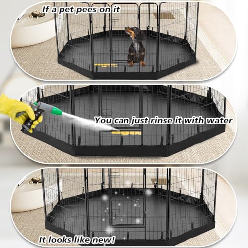 PJYuCien Dog Playpen Plus Storage Bag, 32" H 8 Panels Puppy Pen with Square Bottom, Heavy Duty Dog Fence for Puppies/Small Dogs