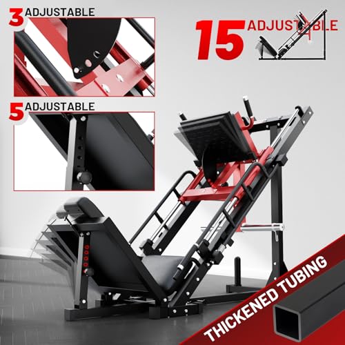 RitFit Leg Press Hack Squat Machine, Professional Adjustable Leg Press Machine for Home Gym with Linear Bearing