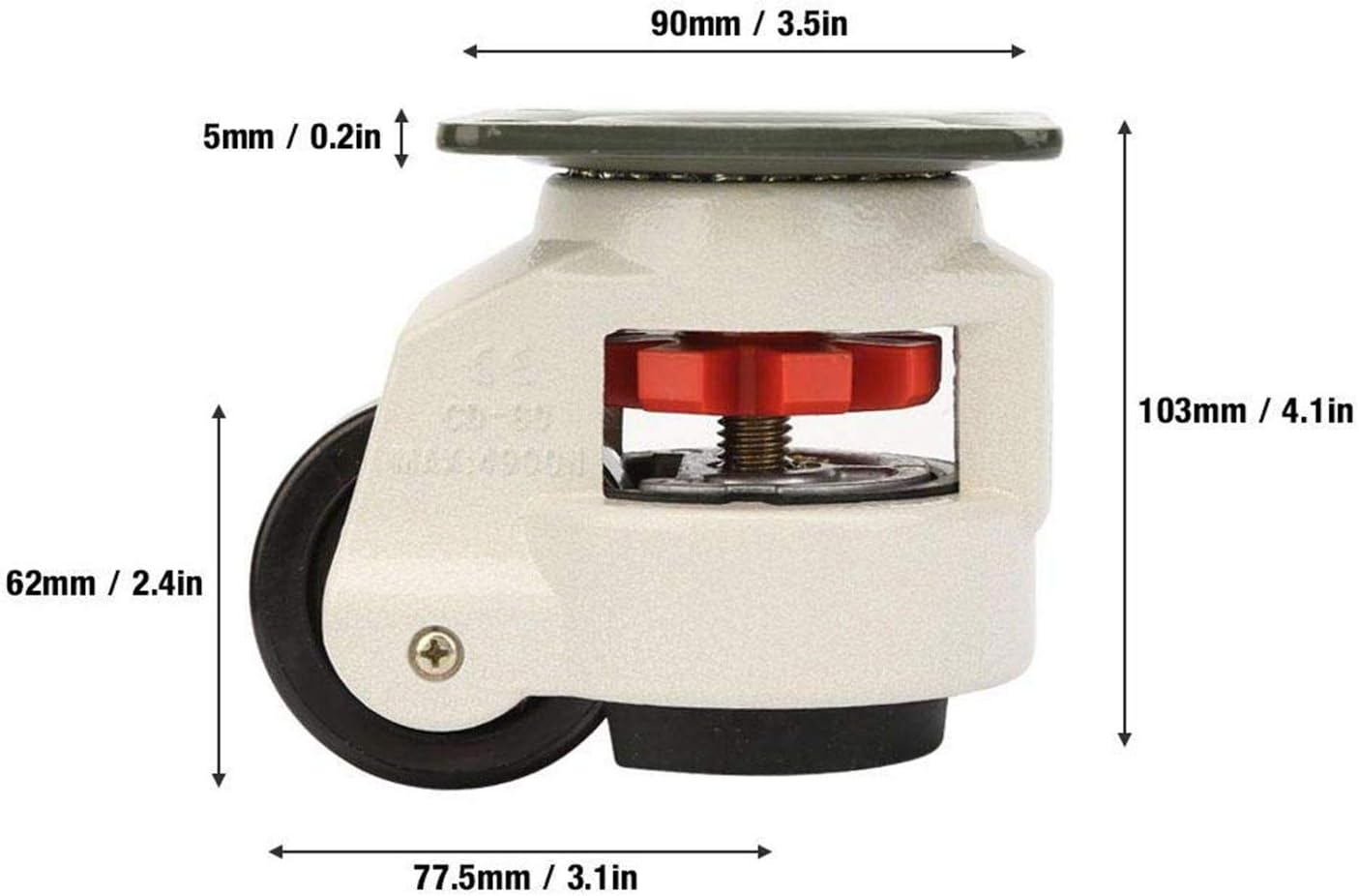 Nisorpa 4 Pack Leveling Casters Set Retractable Workbench Lifting Caster Wheels Steel Plate Mounted Stem Castors GD-80F Footmaster Horizontal Support
