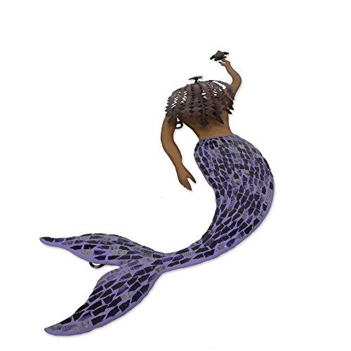 NOVICA J.Blas Handmade Iron and Glass Mosaic Mermaid Wall Decor