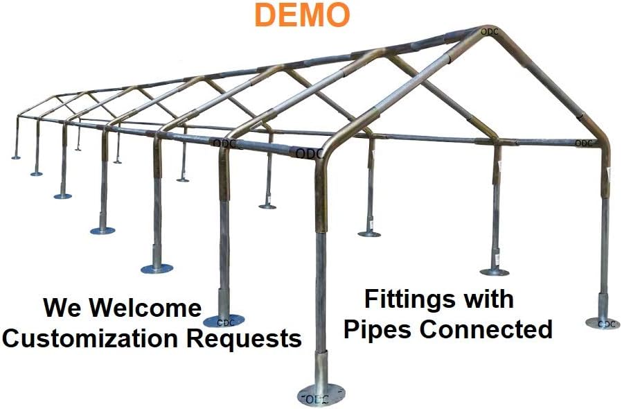 ODC High Peak Canopy Fittings Kit for Greenhouse, Carport, Tent, Shelter, Gazebo Frames. Footpads, Legs/Roof Poles Not Included. (14-Leg-21pc)