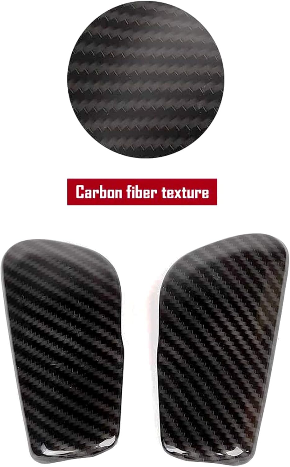 CheroCar Carbon Fiber Grain Gear Shift Knob Decoration Trim for 2017-2020 Jeep Grand Cherokee, Interior Accessories, 2 Pack